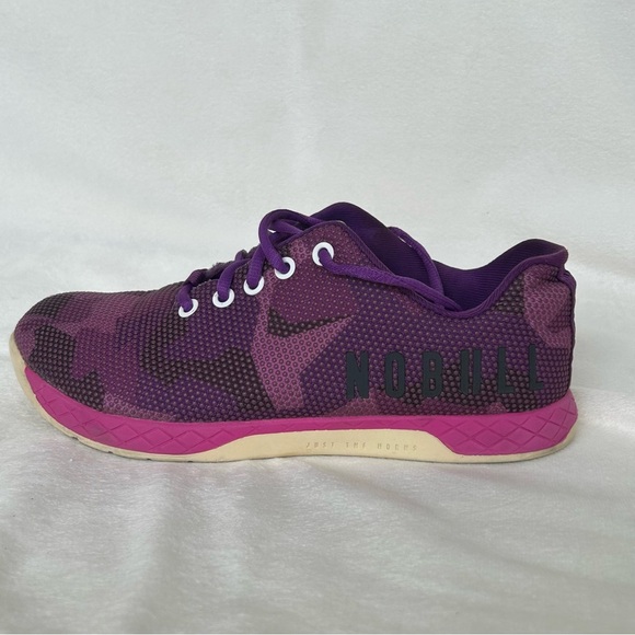 NOBULL Trainer Shoes Purple Pink Camo Womens 8 Mens 6.5 Athletic Workout Gym - Picture 3 of 10
